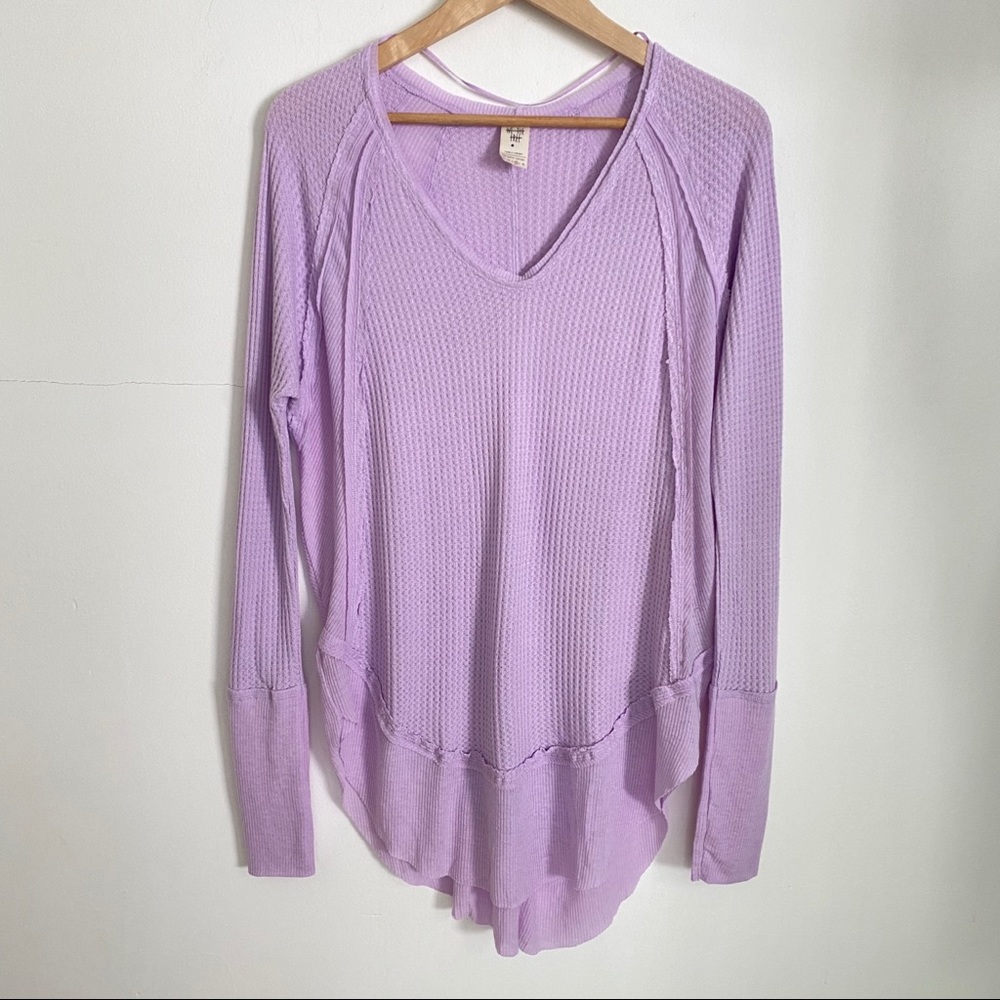 Free People Catalina Drippy Thermal Tunic Lilac M
